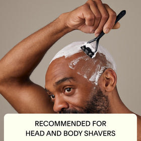 Leaf Shave textured handle detail highlighting balanced grip for better control and reduced hand fatigue