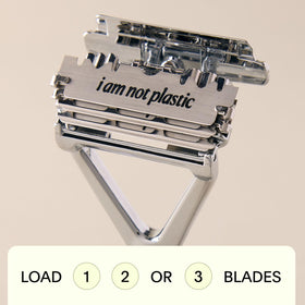 Leaf Shave pivoting head close-up demonstrating adaptive contouring for smoother, fewer-irritation strokes
