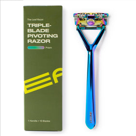 Leaf Shave Prism front view showing sleek metal finish and durable build for lasting comfort