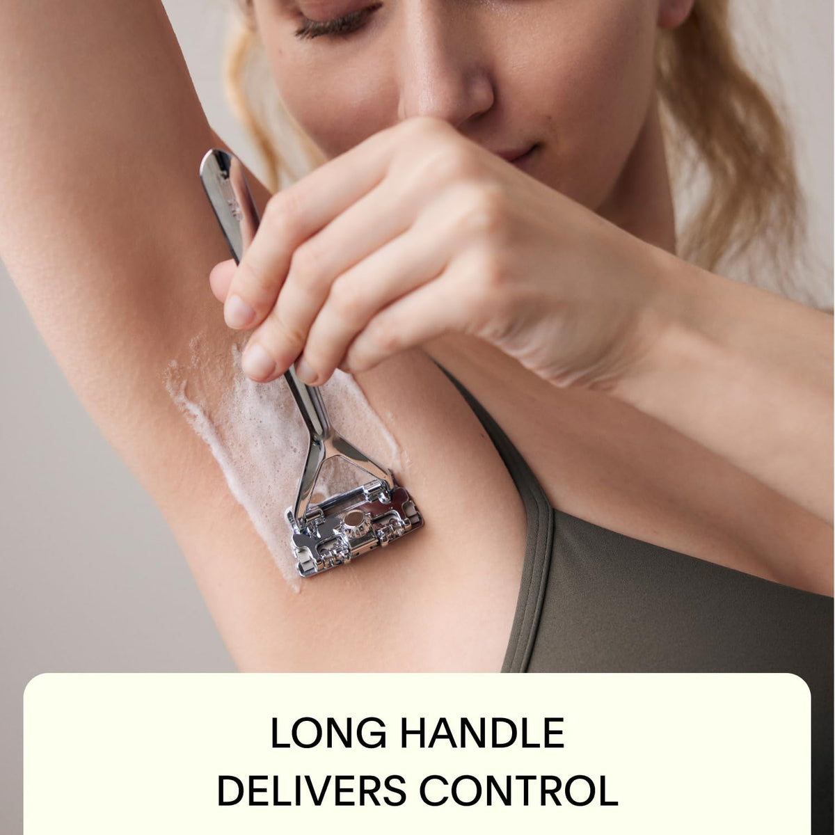 Leaf Shave ten stainless single-edge blades fanned to show compatibility and long-lasting sharpness