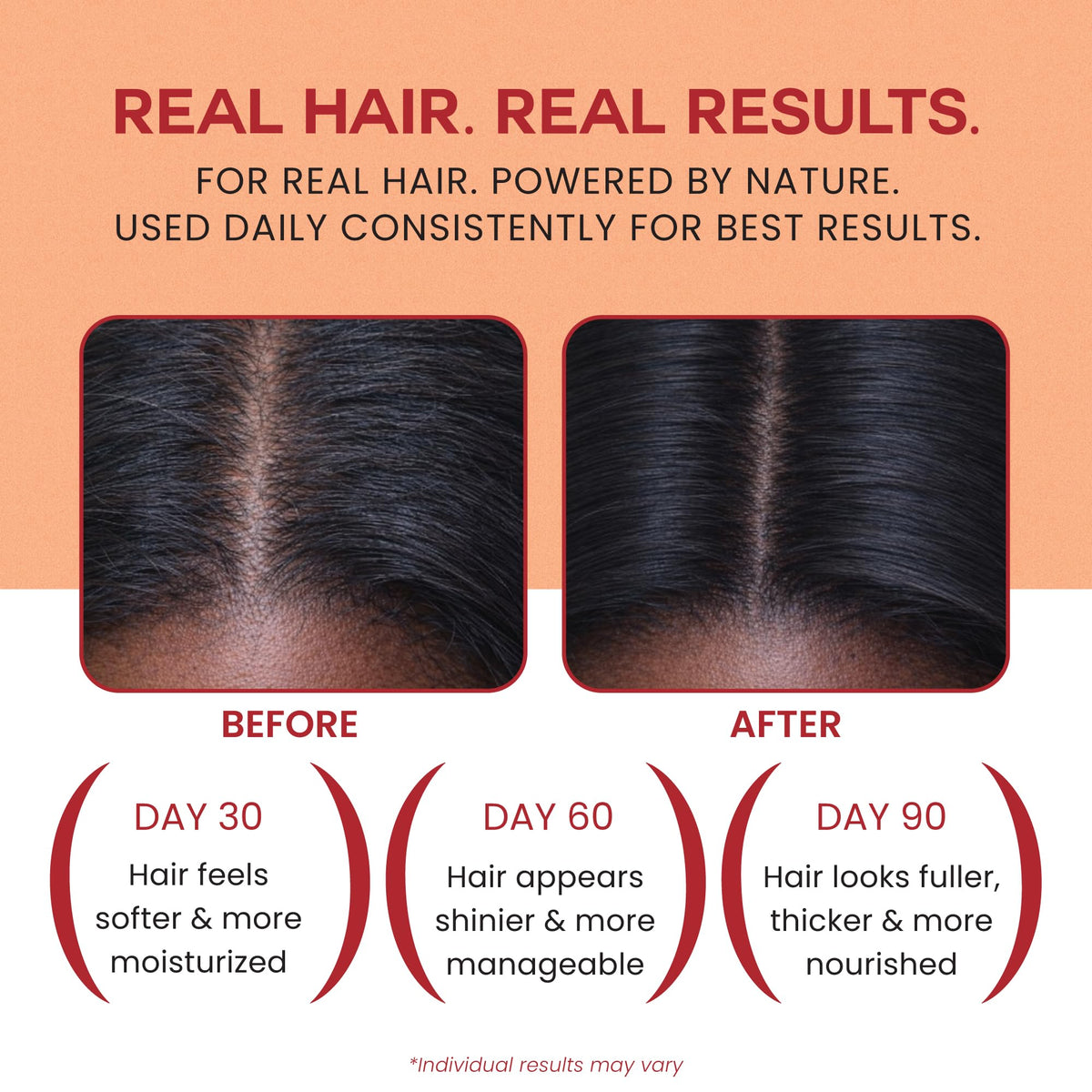 Lebanta oil being massaged into scalp demonstrating moisturized scalp benefit