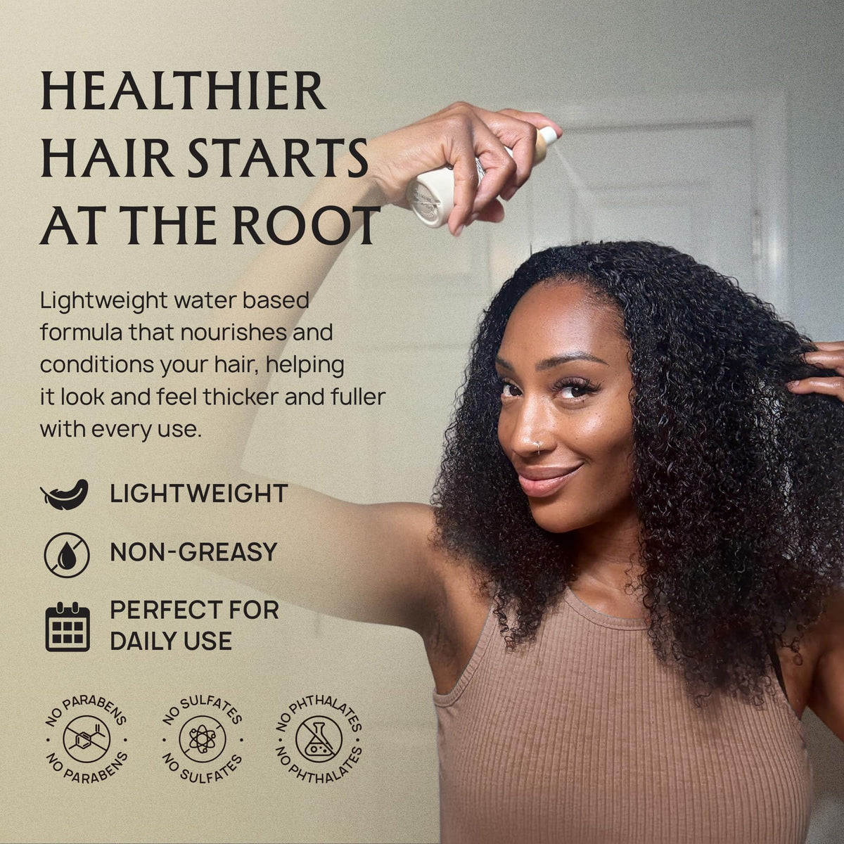 Lebanta spray mist mid-action delivering lightweight oil for even coverage