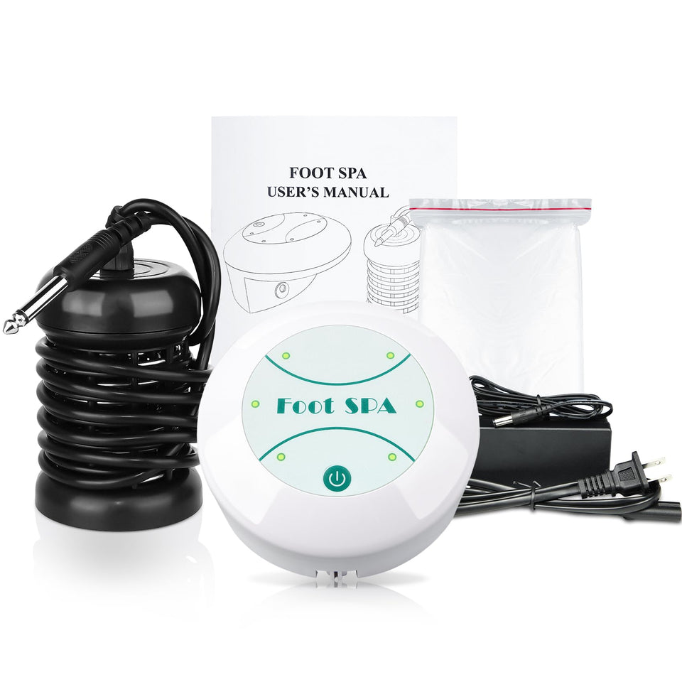 Lecaung front view of ionic foot detox machine showing compact body and interface for easy use