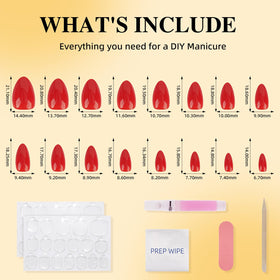 Leefrei kit tools with glue, tabs, wooden stick and mini file for easy application