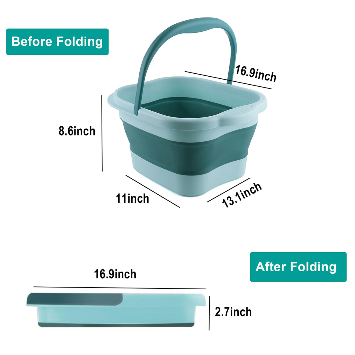 Leemeimei foot bath collapsed flat for compact storage, saves space at home