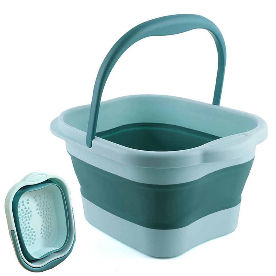 Leemeimei foot bath front view showing full basin and handle, easy portability benefit