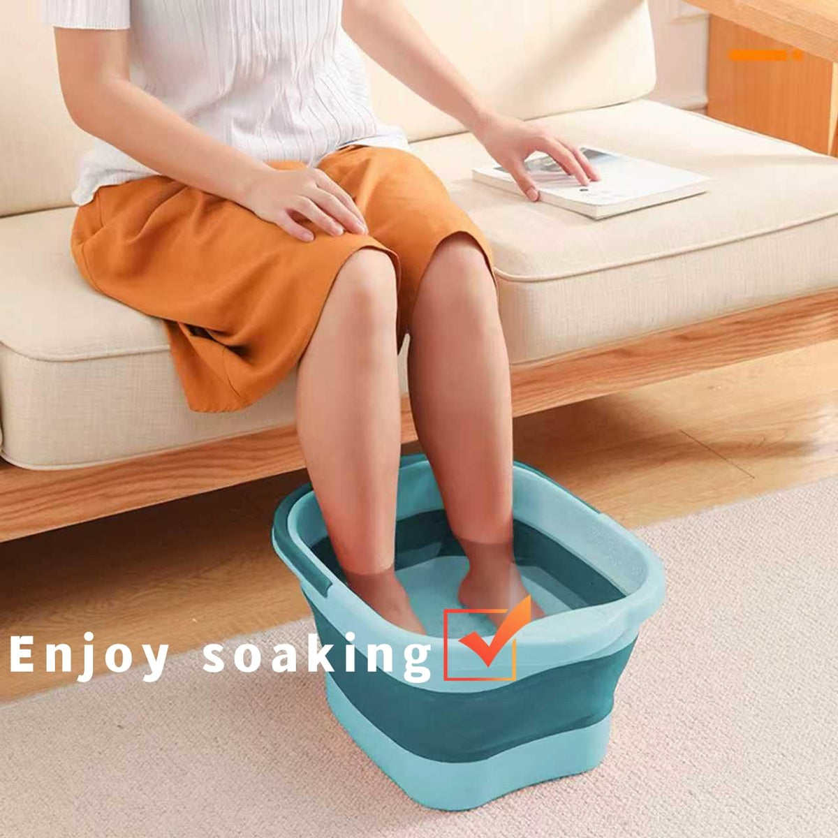 Leemeimei foot bath used as an ice tub at the beach, versatile outdoor utility