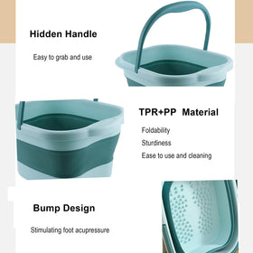 Leemeimei foot bath next to shoes for scale, visualizes interior fit