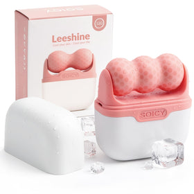 Leeshine front packaging showing pink ice roller set and case for neat storage
