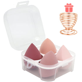 Leeshine front packaging showing 4 pink sponges and holder, organized for convenience
