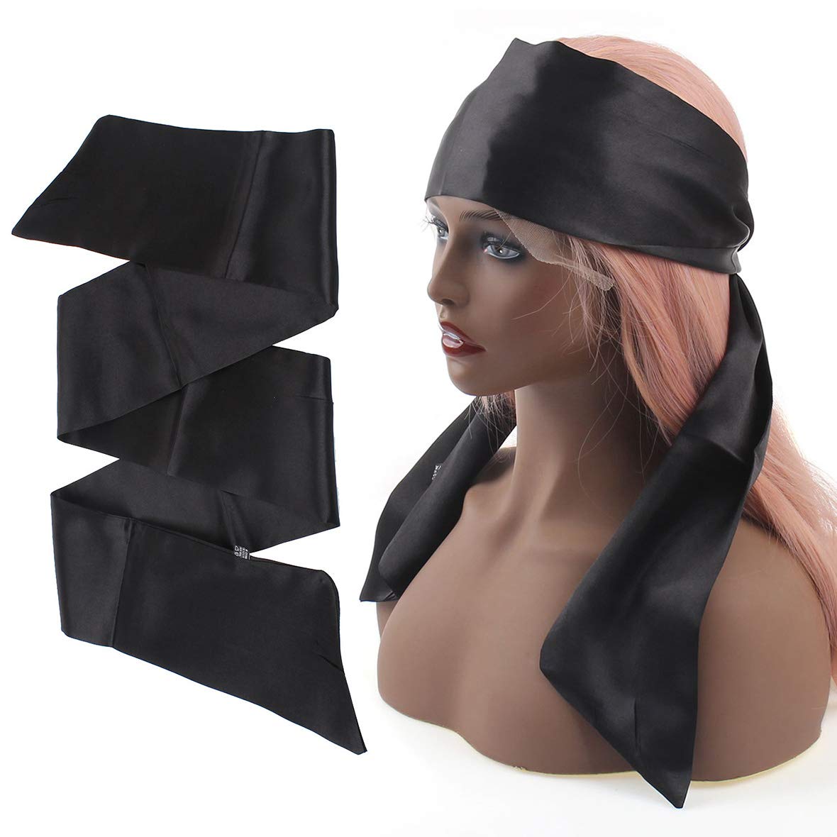 Leeven satin texture close-up highlighting smooth fabric that protects hair and edges