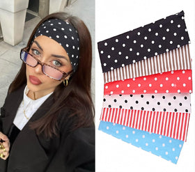 Leeven headbands flat-lay six-pack showing designs and easy styling benefit