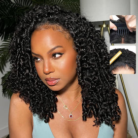 Legendhair front view of 18-inch Burmese curly half wig showing natural volume benefit