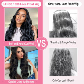 LEHOO length comparison on model showing 30 inch scale and benefit of dramatic length