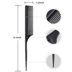 Leinuosen comb tail close-up highlighting tapered pintail for precise parting advantage