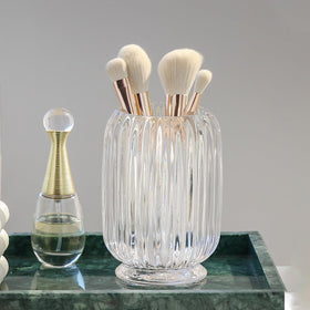 Lejesth on vanity with brushes and decor enhancing aesthetic organization