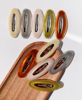 Lemeilleur front packaging showing ten oval hair clips and color variety
