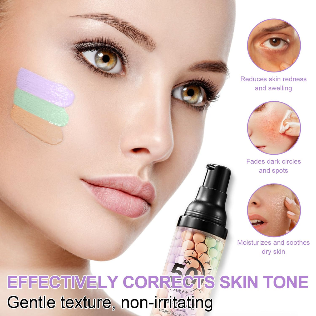 LemonSac before and after face split showing blurred imperfections and smoother skin