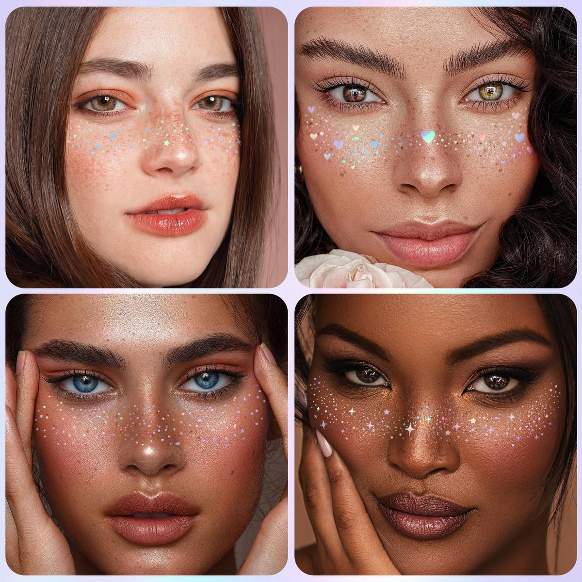 LemonSac freckles applied on cheek, showing instant sparkle and style