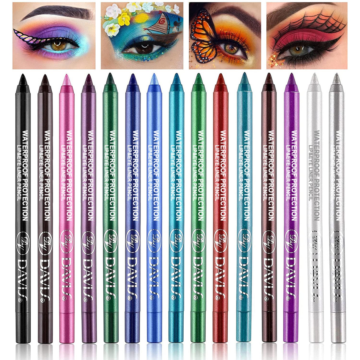 LemonSac front packaging showing 15-color eyeliner set and compact case benefit portability