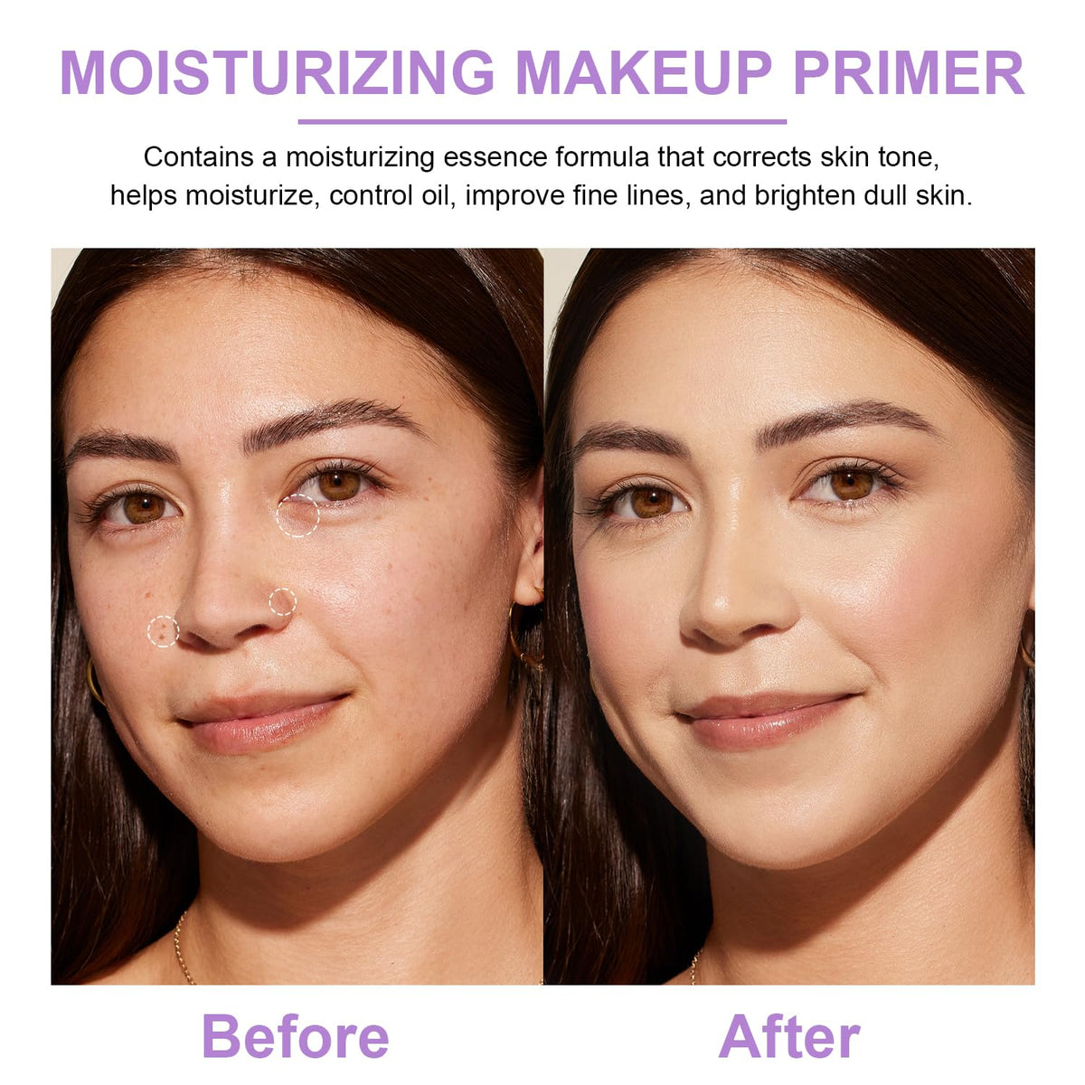 LemonSac primer under foundation demonstrating improved makeup adherence and finish