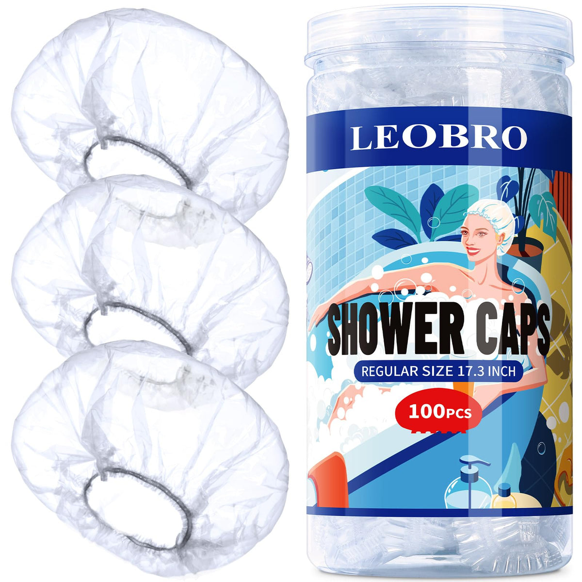 LEOBRO front packaging showing clear disposable caps and quantity benefit