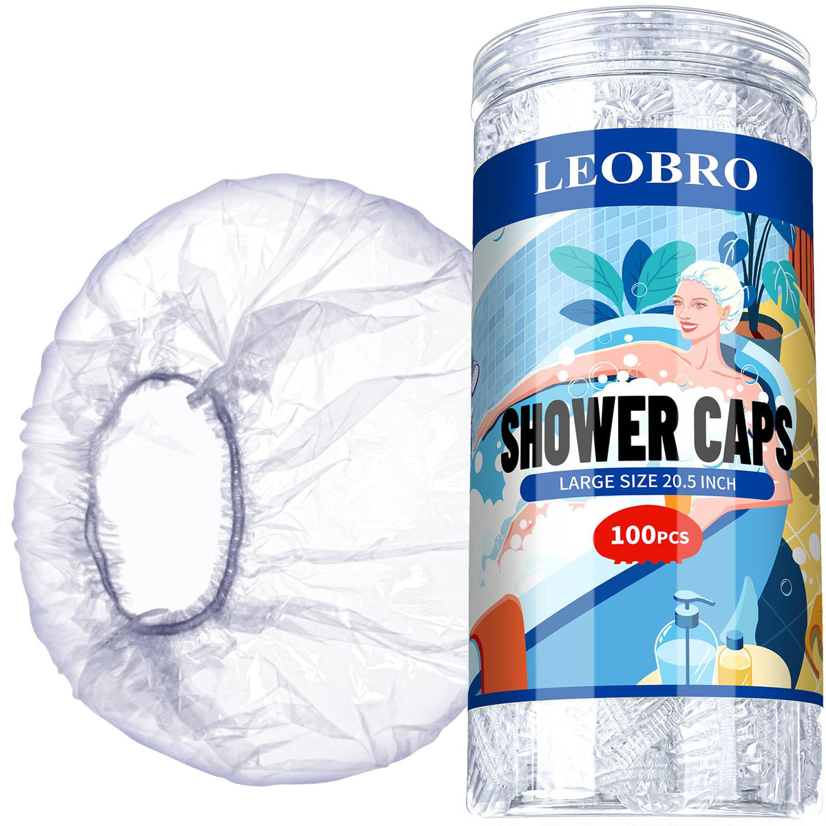 LEOBRO front jar packaging showing 100 caps, convenient storage benefit