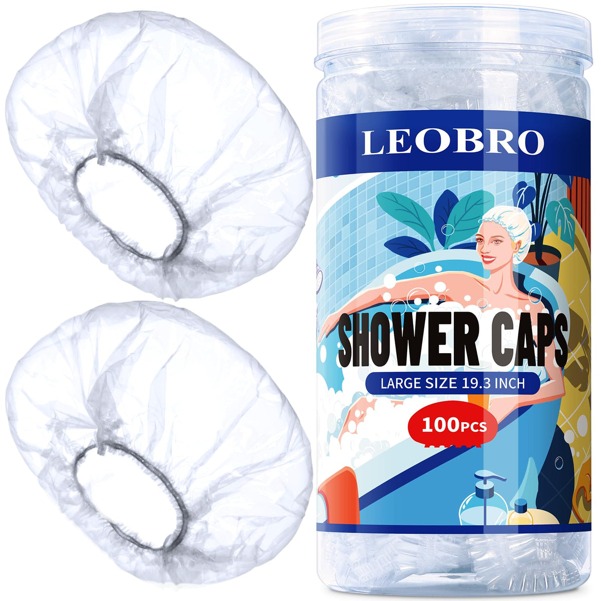 LEOBRO front packaging showing 100 clear caps and product count benefit