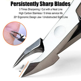 LePinko macro of the sharp stainless steel blade edge demonstrating long-lasting cutting power