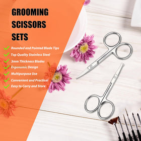 LePinko curved rounded-tip scissor close-up showing safe tip for gentle trimming