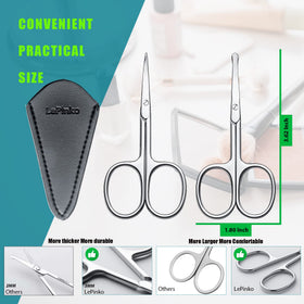 LePinko rounded tip detail highlighting safety design to reduce skin nicks while trimming sensitive areas