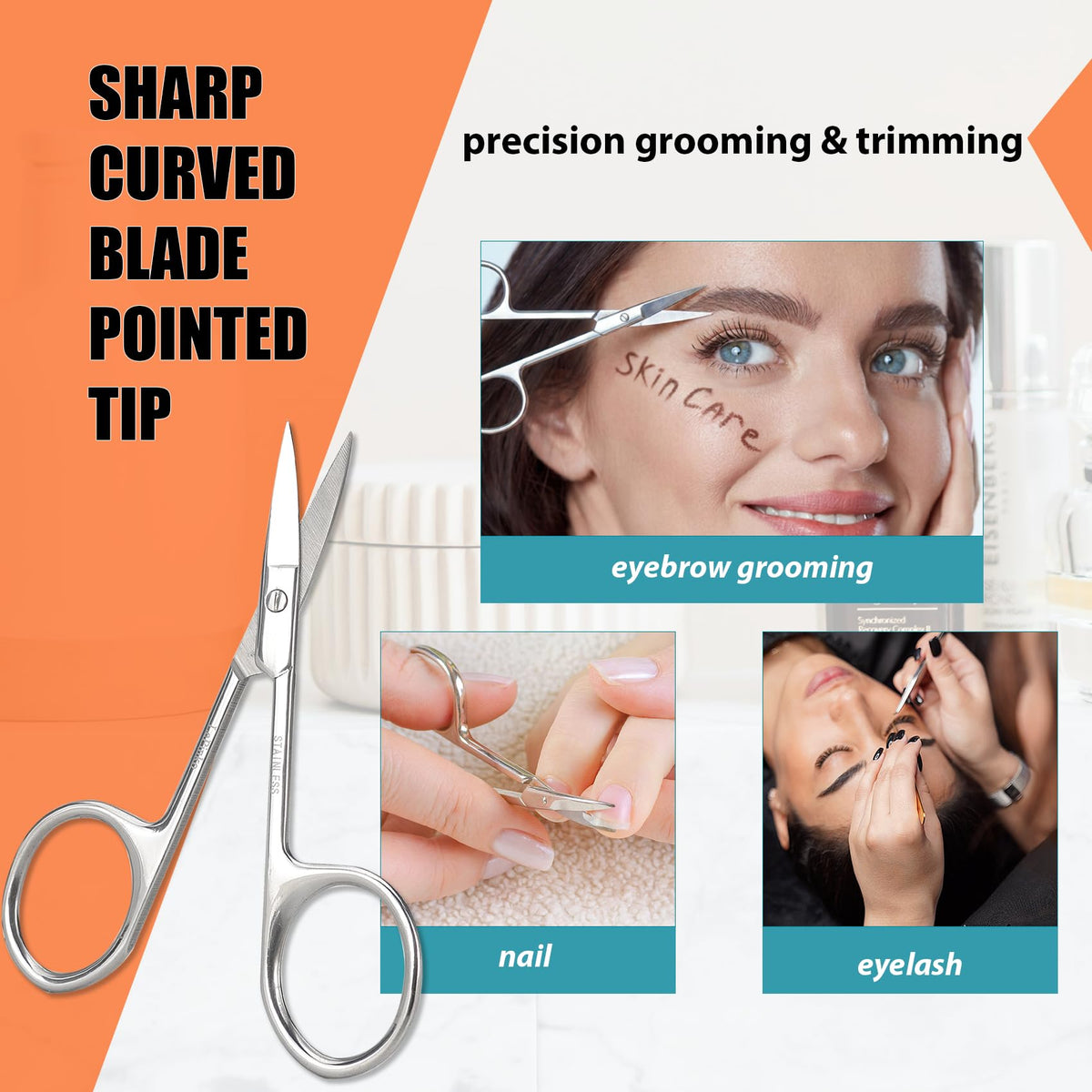 LePinko scissors beside coin to show compact size and easy portability benefit