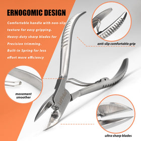 LePinko wide jaw open demonstrating reach for ingrown nail trimming