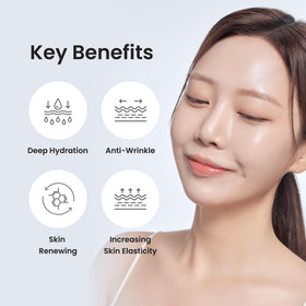 Lepique jar open with cream applied to neck illustrating hydration benefit
