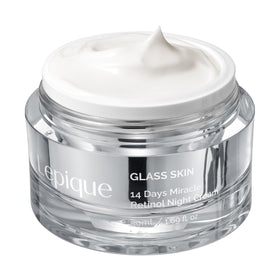 Lepique front jar shot showing sleek packaging and overnight treatment benefit
