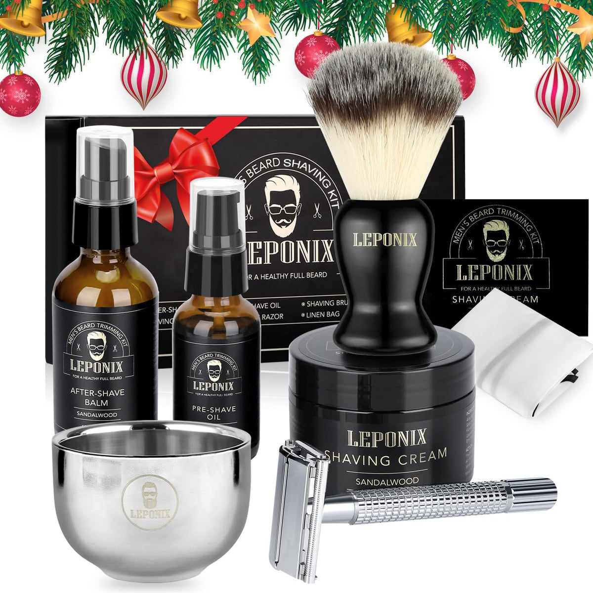 LEPONIX safety razor close-up highlighting balanced handle and blade control