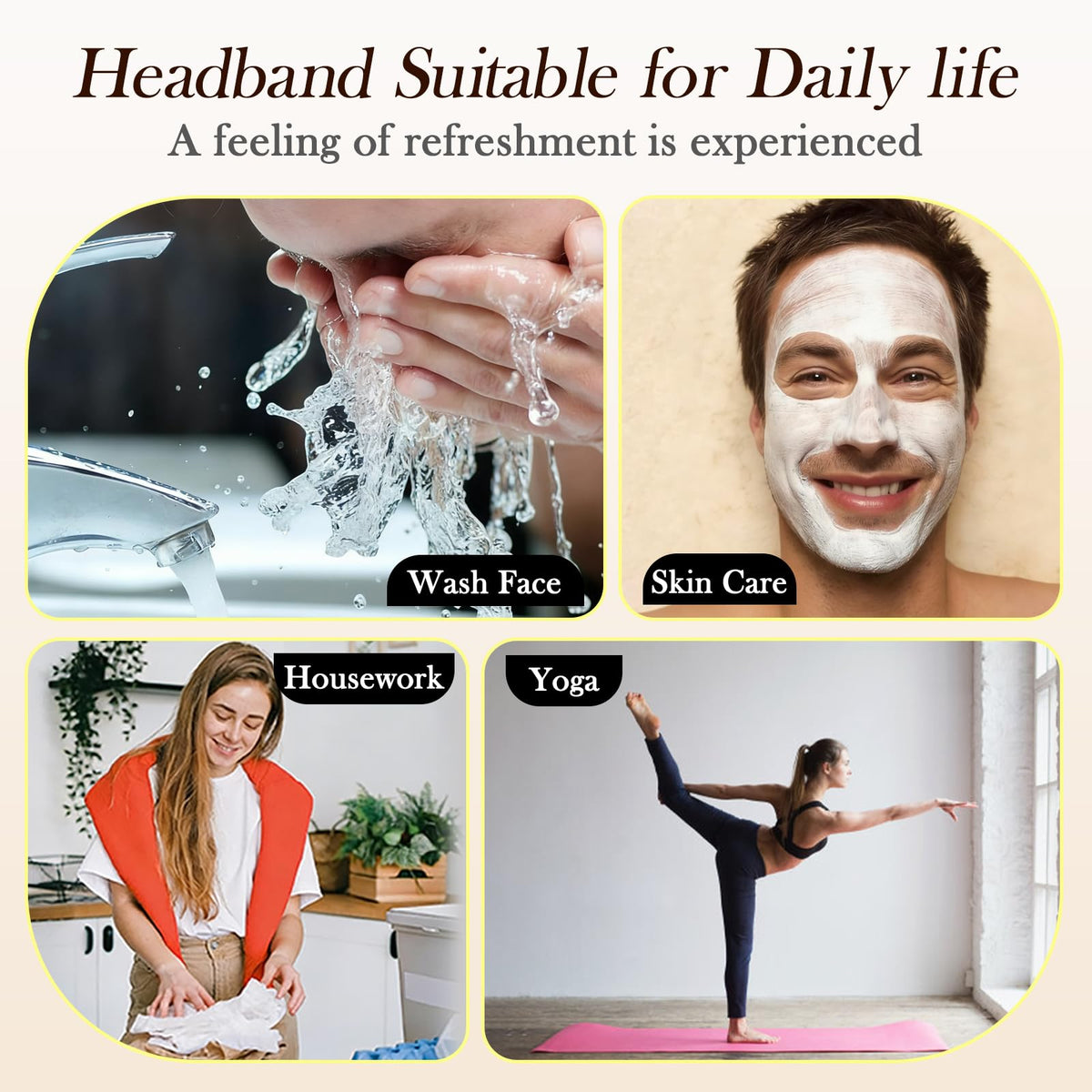 LERNOU headband holding back curly hair without pulling or frizz
