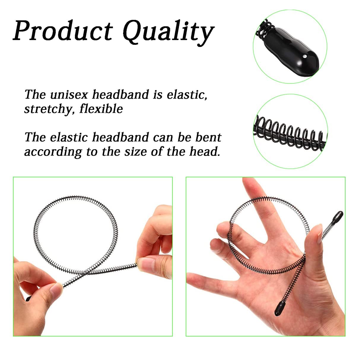 LERNOU headband on short hair showing neat hold and low profile