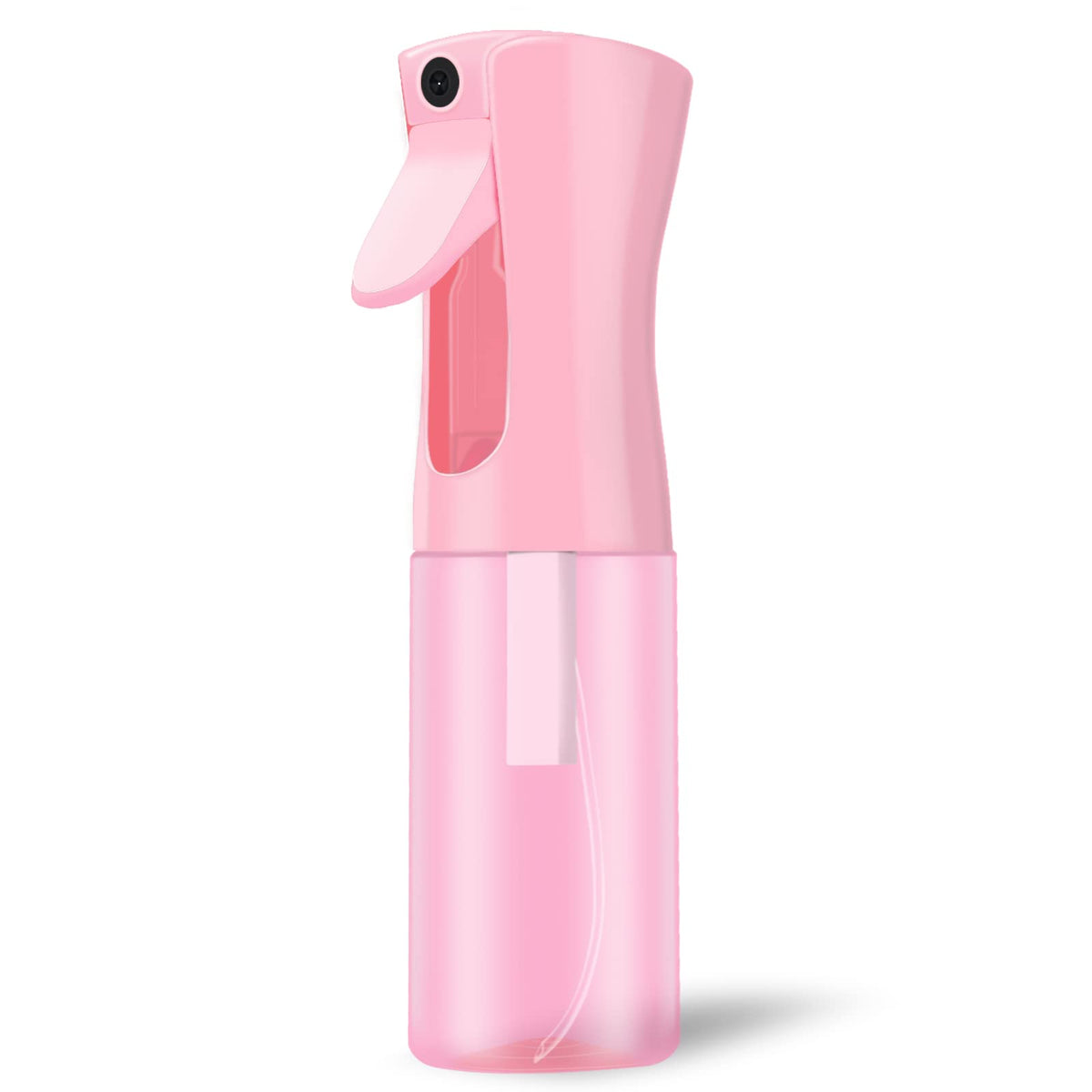 LERPOLOR front view of pink continuous spray bottle shows compact design and portability