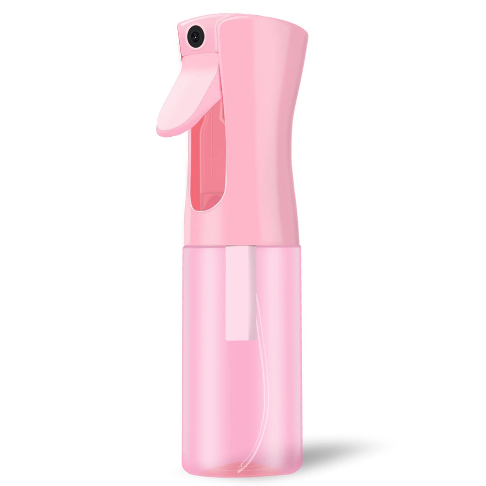 LERPOLOR front view of pink continuous spray bottle shows compact design and portability