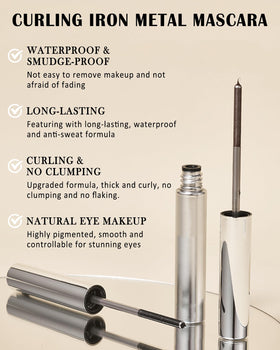 Lestpola mascara on lashes side view illustrating curled, lengthened effect