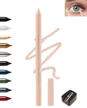 Lestpola peach eyeliner front packaging showing pencil and cap, clean presentation benefit