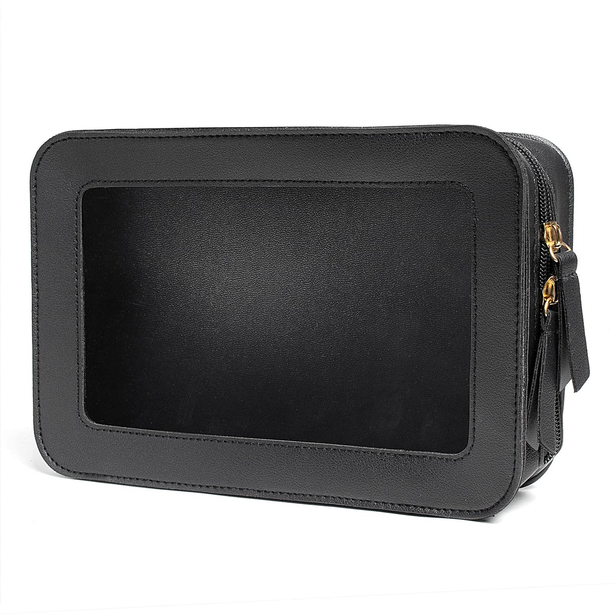 LETGO front view of clear makeup bag showing organized contents and quick security benefit