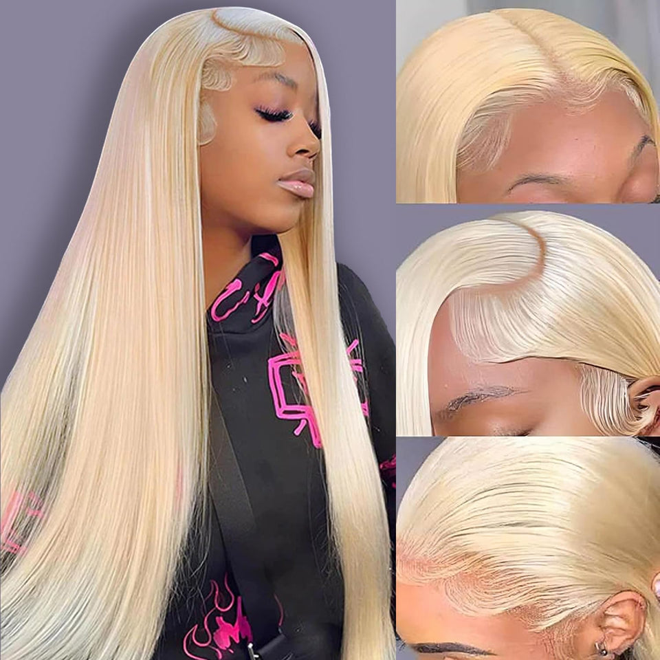 LETMIEO front view 613 blonde wig showing natural hairline and length benefit