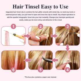 Leuceiy length comparison on model showing long, trim-ready strands