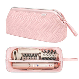 Leudes carrying case front view in pink showing compact protection and quick packing benefit