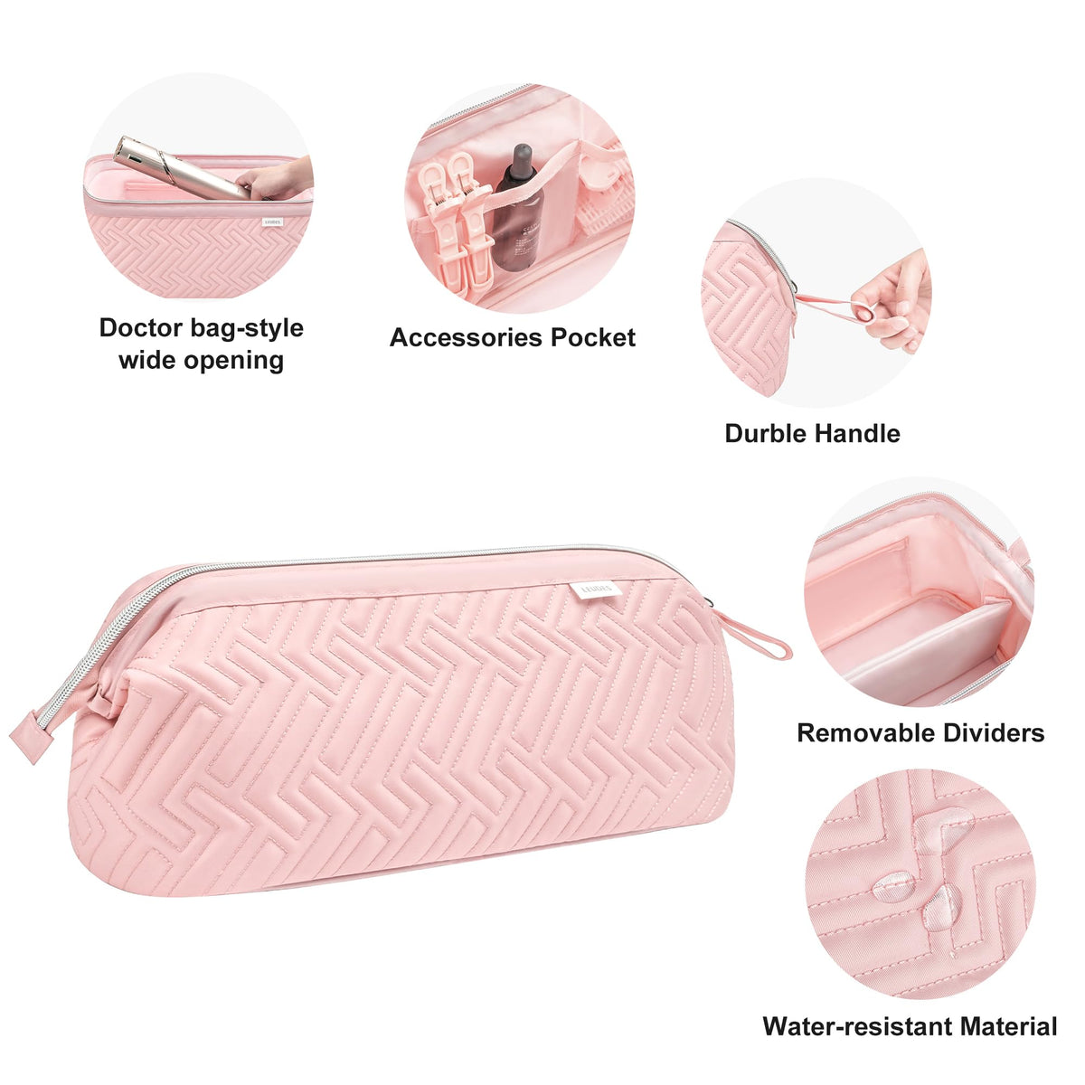 Leudes case next to a hand for scale showing compact size and portability advantage