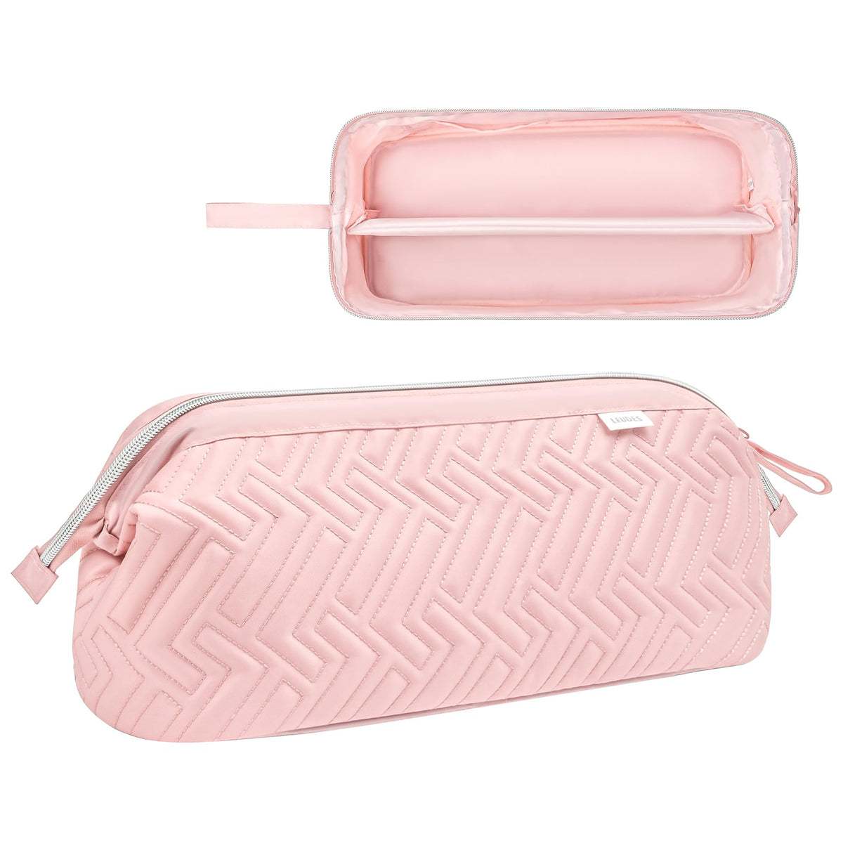 Leudes zipper and handle detail highlighting durable closure and comfortable carry