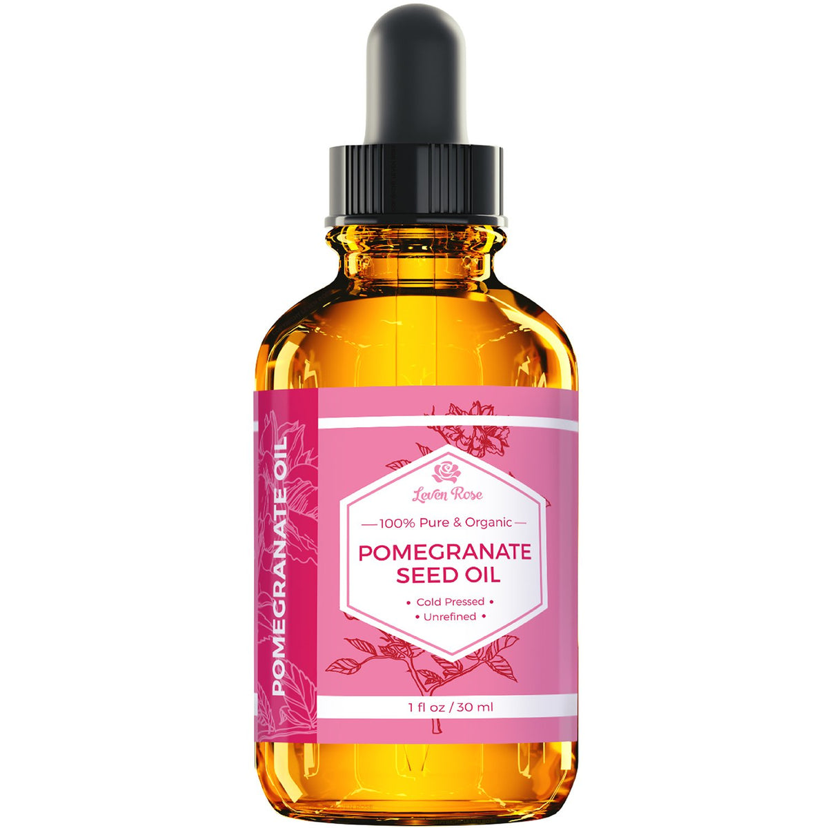 Leven Rose amber bottle with pipette demonstrating precise dropper use