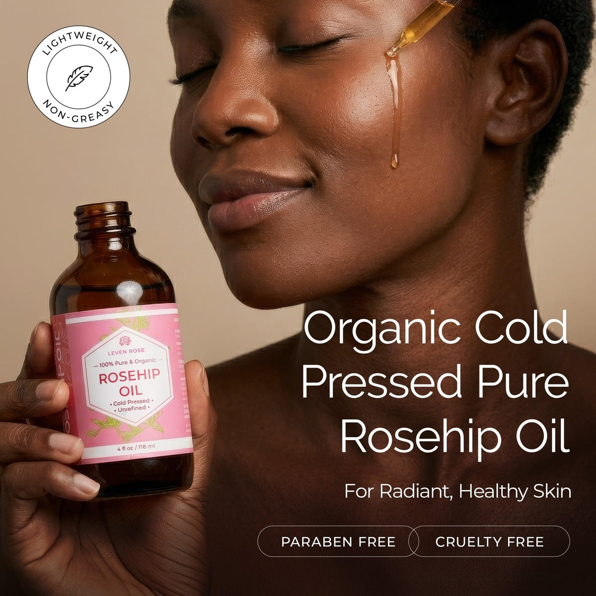 Leven Rose amber glass stopper protecting oil longevity and potency